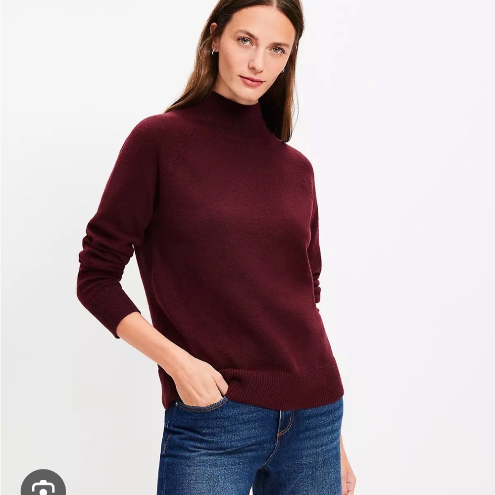 LOFT Burgundy Turtleneck Sweater